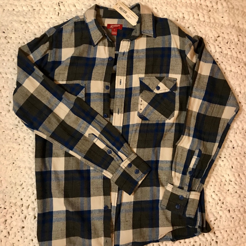 NWT Arizona Jean Co flannel button down